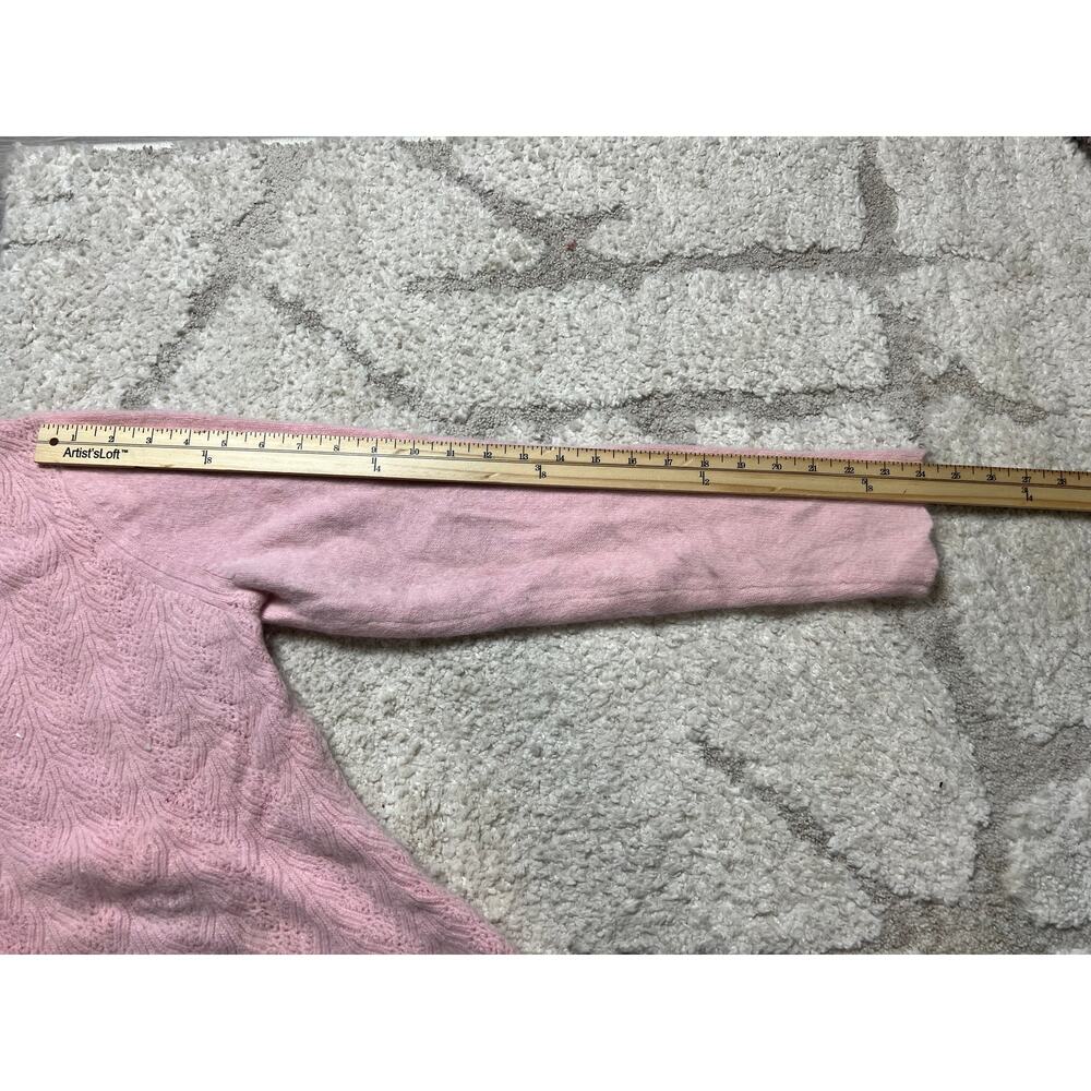 Lucy & Laurel Balletcore Pink Knit Sweater XL Fairycore Lace-Up Angora Blend - Picture 10 of 10